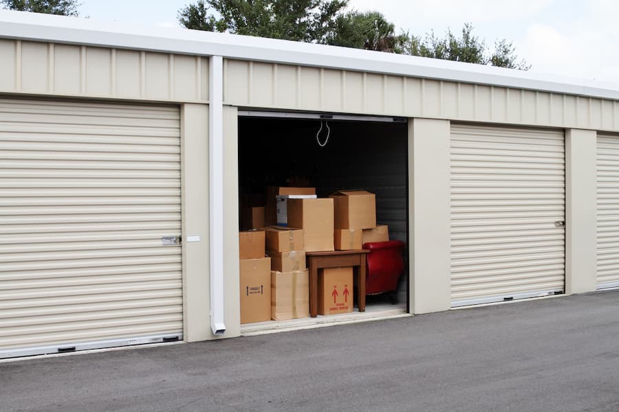 Storage Unit Filled With Boxes